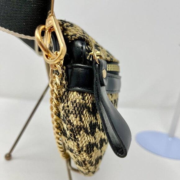 Cahres & Heka  Designer Crossbody Houndstooth Print Canvas Bag - Picture 5 of 14